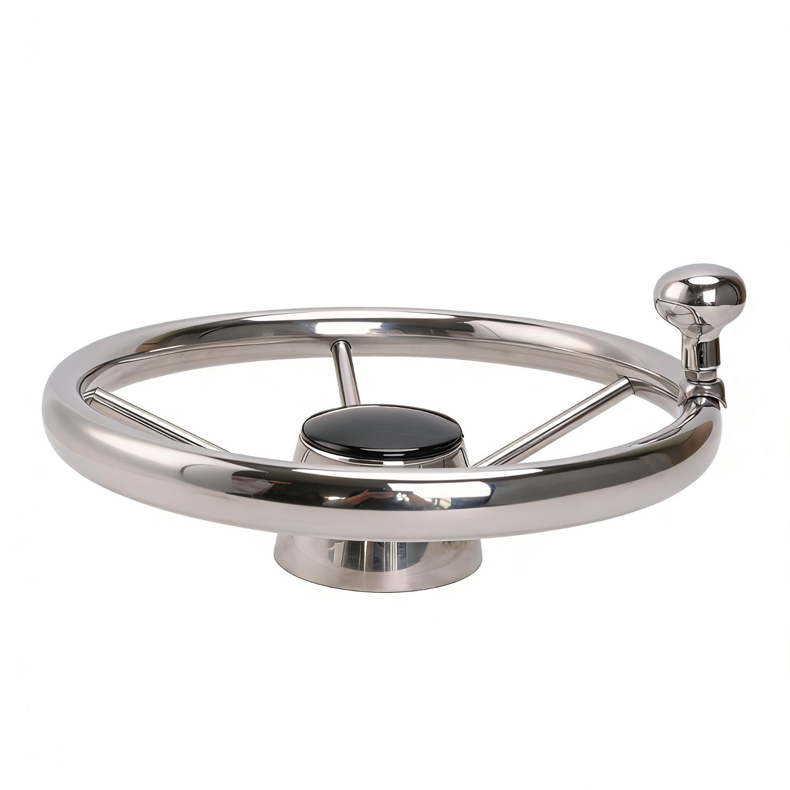 11 inch Boat Steering Wheel 5 Spoke Stainless Steel Destroyer Style Marine Knob