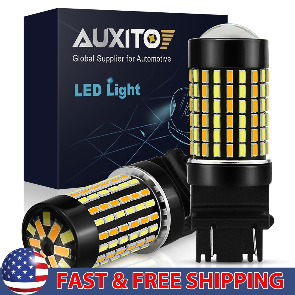 White/Amber LED 3157 DRL Turn Switchback Parking Signal Light Error Free 2/10x