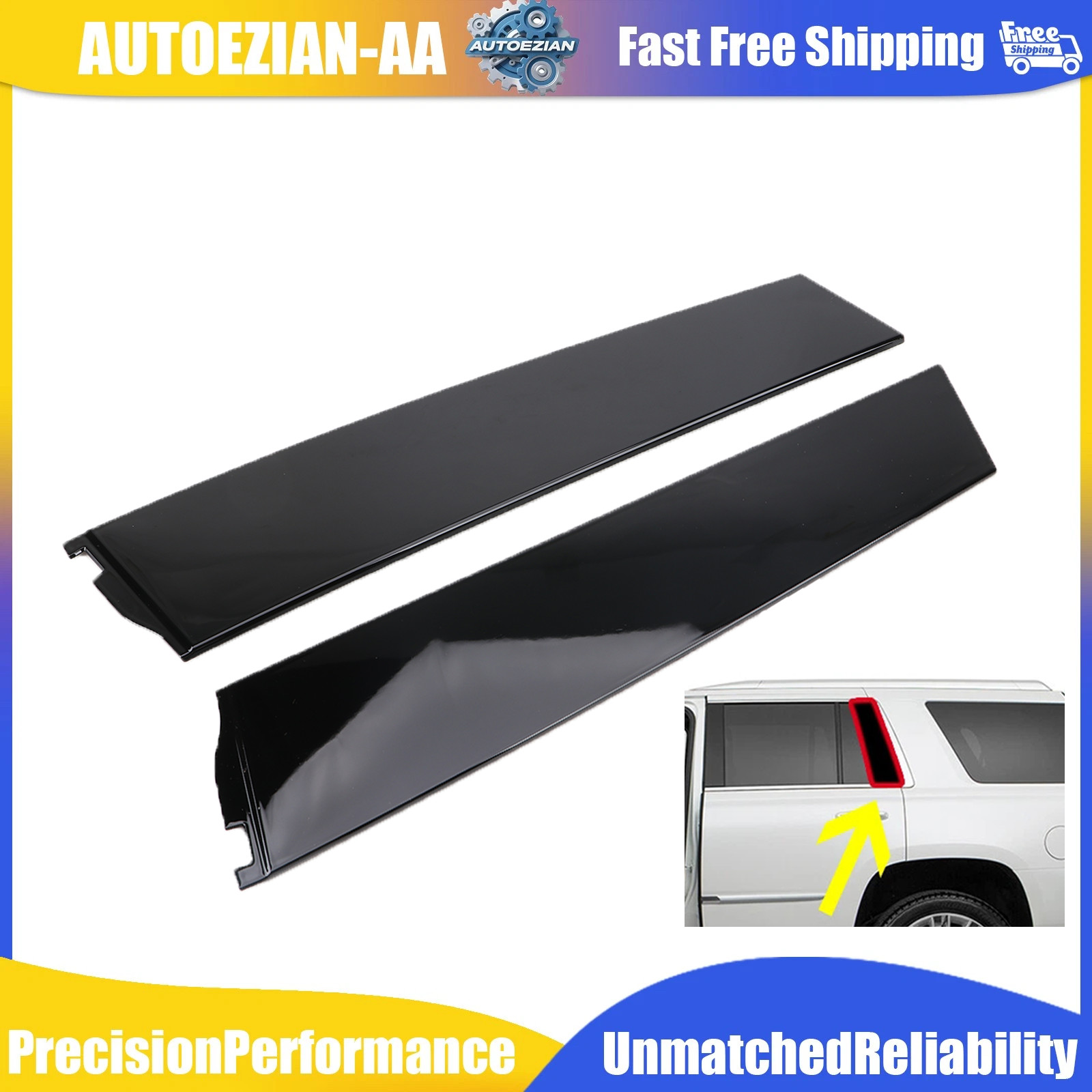Rear Door Applique Trim For Chevy Tahoe GMC Yukon 2015-2018 Left Right Rearward