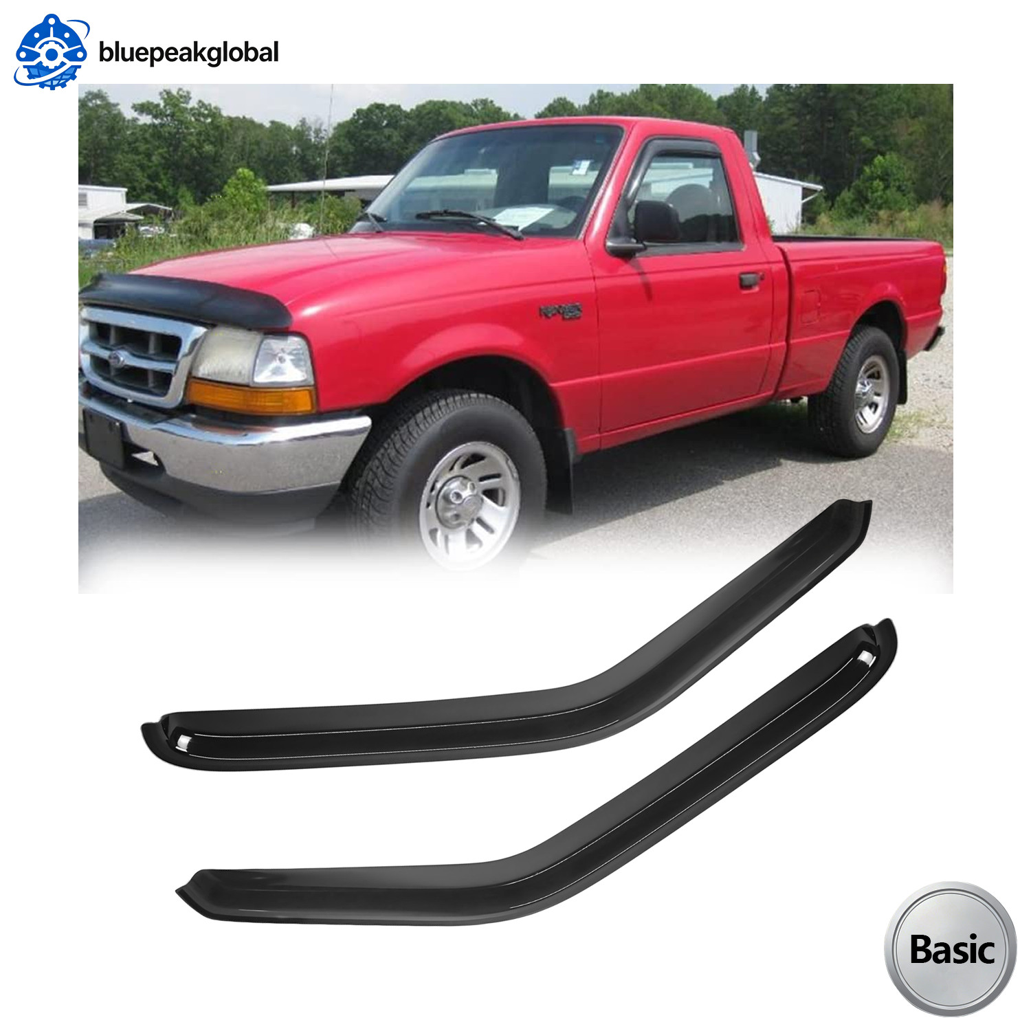 Fits Ford Ranger 1993-2011 Window Vent Visor Sun Rain Guards Wind Deflector