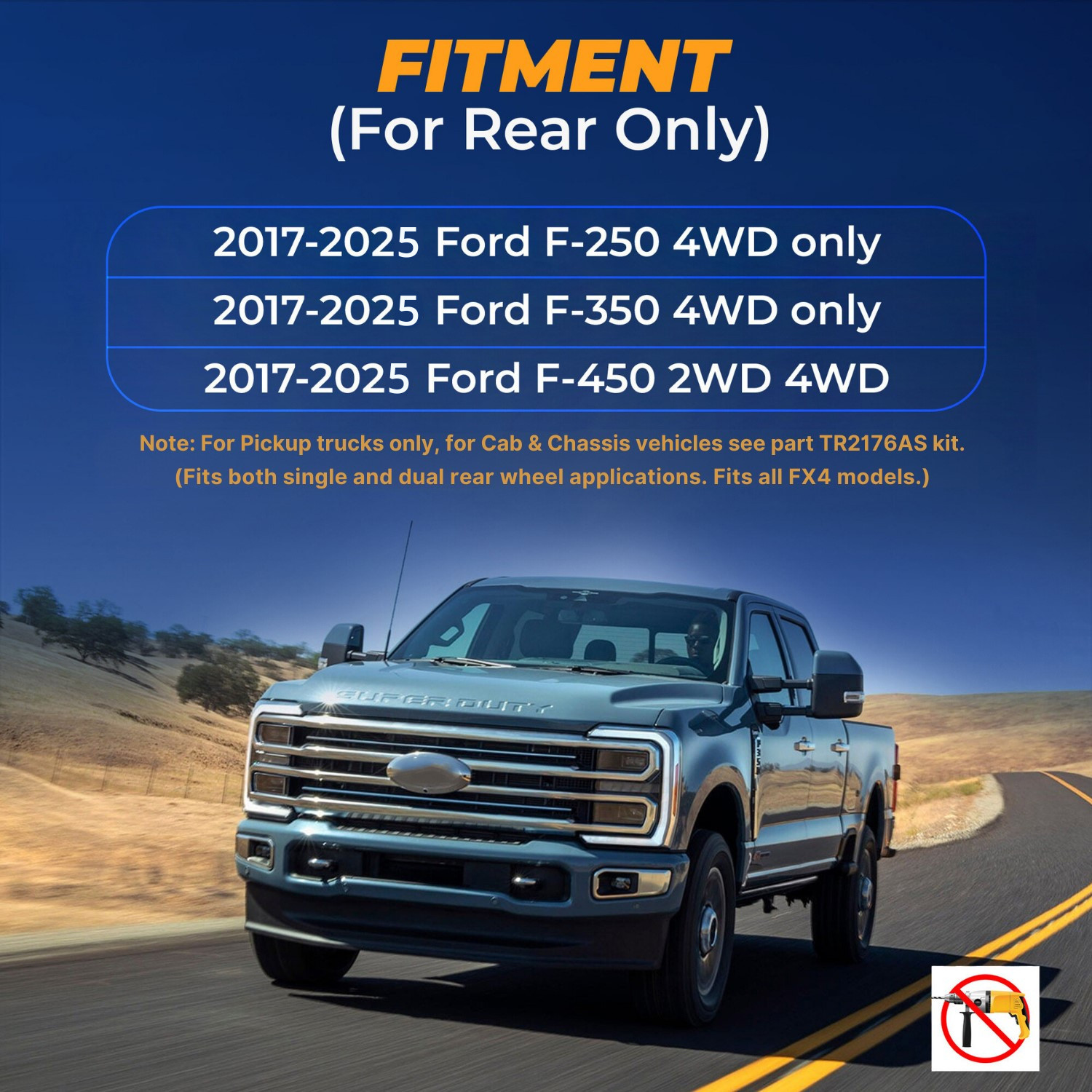 Air Bag Suspension Kit for 2017-2025 Ford F250 F350 (4WD only), F450 2WD 4WD