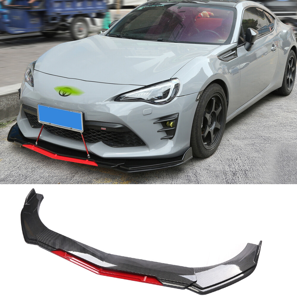 For AUDI A3 A4 A5 Front Bumper Lip Splitter Spoiler Body Kit Carbon Fiber