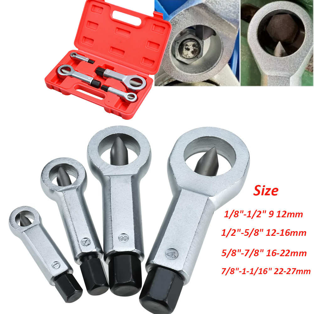 4pcs Metal Nut Splitter Tool Heavy Duty, Rusty Nut Separator for Removing