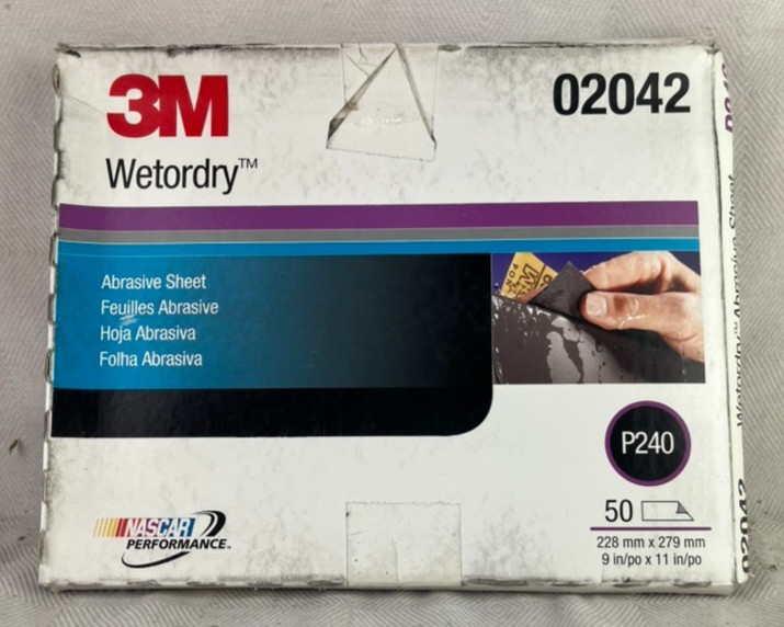 3M 02042 Wetordry 9 in. x 11 in. 240 Grit Abrasive Sanding Sheet 50 Sheets