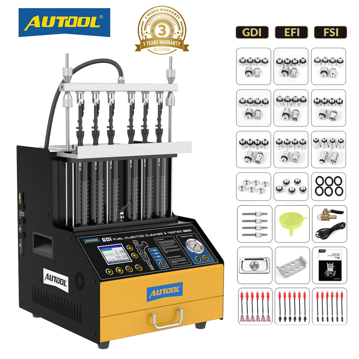 AUTOOL CT500 GDI Injector Cleaner&Tester Ultrasonic Injector Cleaning Machine