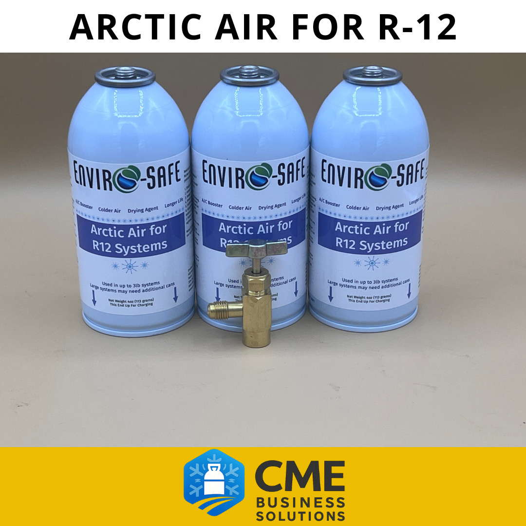 Envirosafe Auto AC Arctic Air for R12, Auto Coolant Support, 3 cans/tap