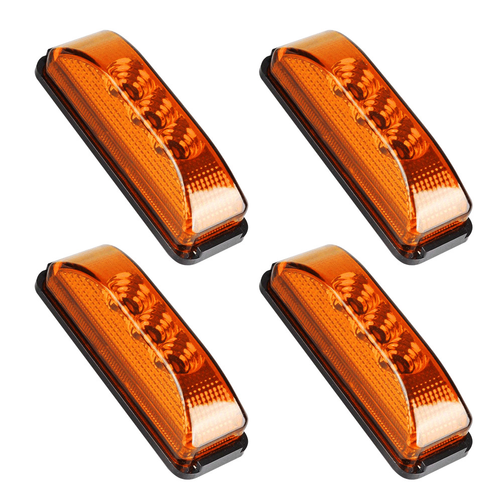 4 Amber 4″*1.33″ LED Side Marker Clearance Light Waterproof for Trailer Truck RV