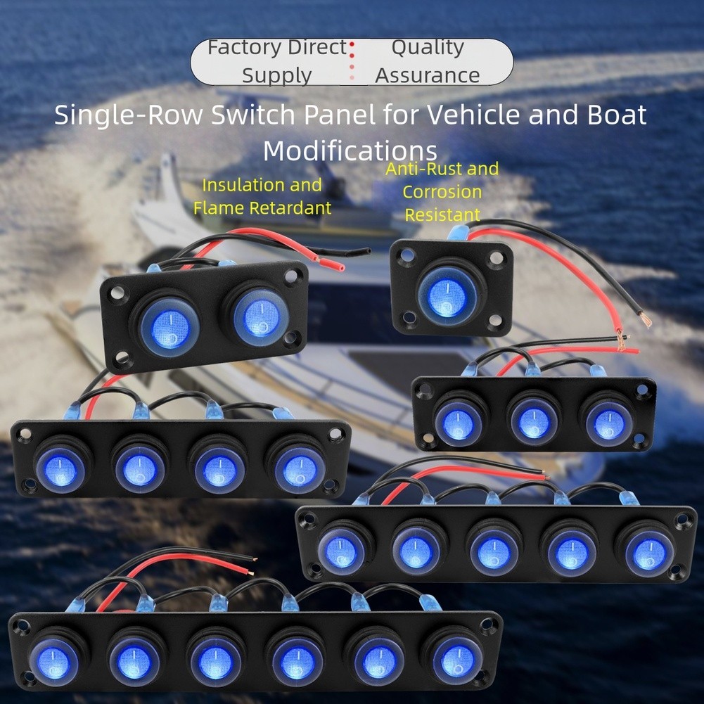 Waterproof IP67 LED Switch Panel 12V 1 6 Gang for Boat RV Car Applications