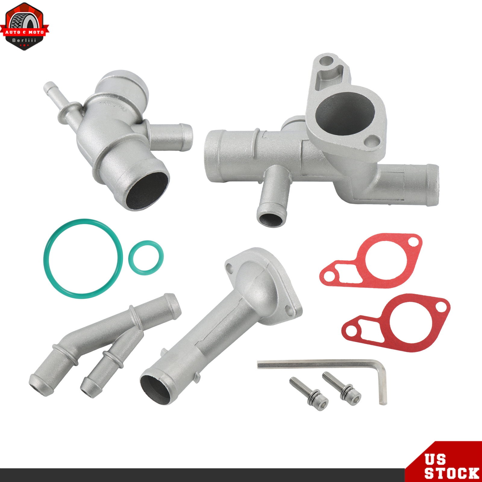 Cast Aluminum Coolant Flange Fit For 2000 2001-2005 Mk4 Golf/Jetta 1.8T
