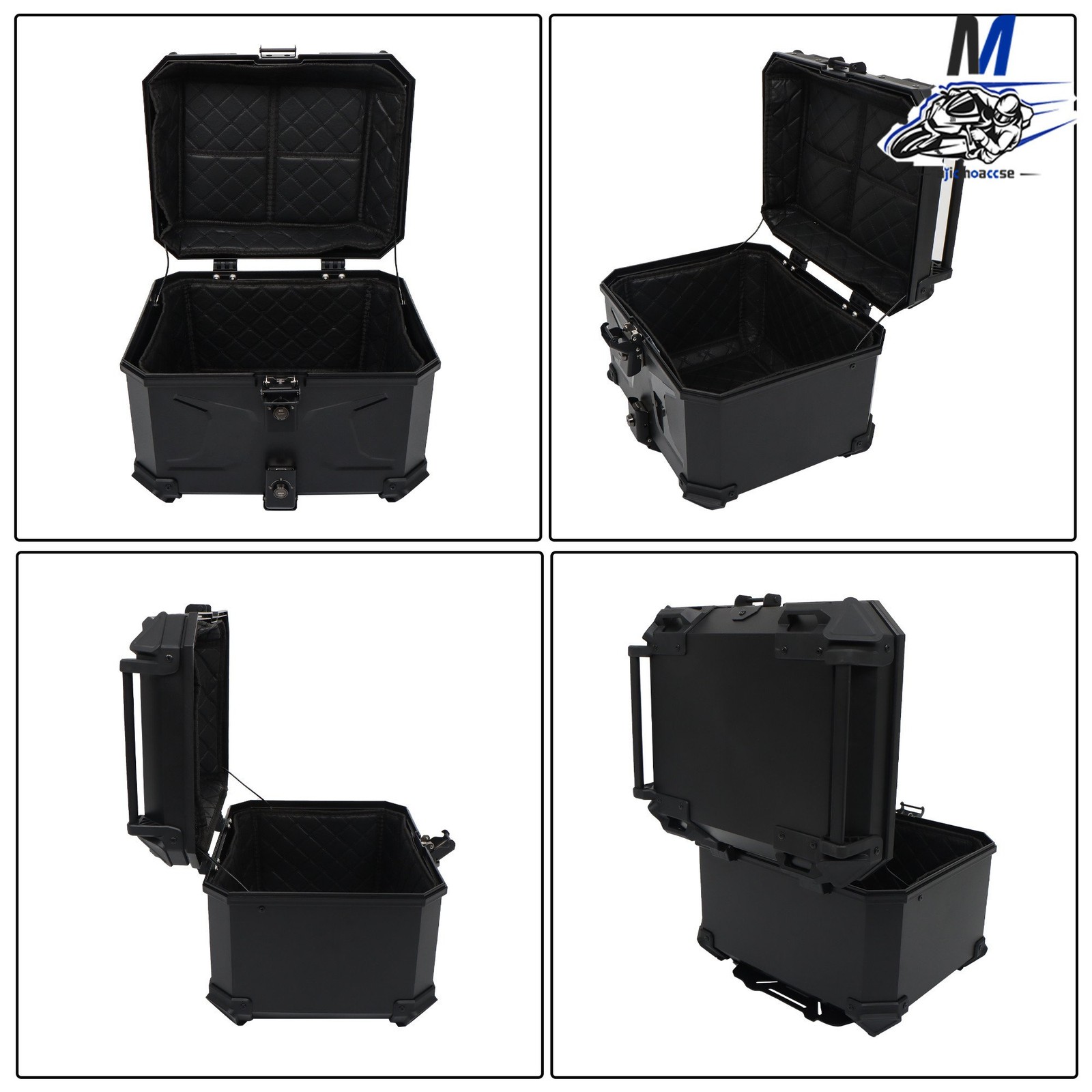 45L Motorcycle Top Case Rear Tour Box with Security Lock Helmet Case Waterproof