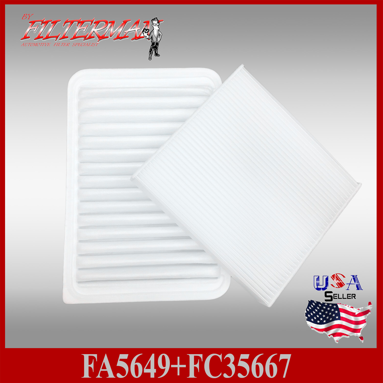 FA5649 + CF35667 Engine & Cabin Air Filter:Toyota Camry 2007-17 Venza 2006-2016