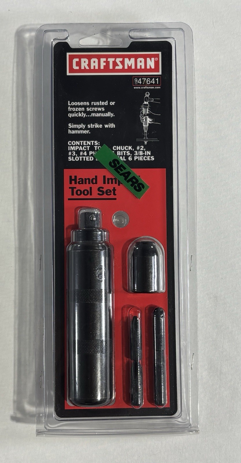Sears Craftsman 1/2″ Drive Manual Impact Driver Set, made in USA Nos Part 47641