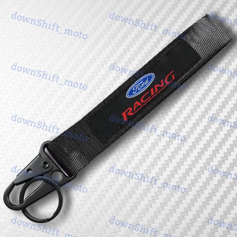 For FORD New Black Keychain Metal key Ring Hook Strap Lanyard Nylon Universal