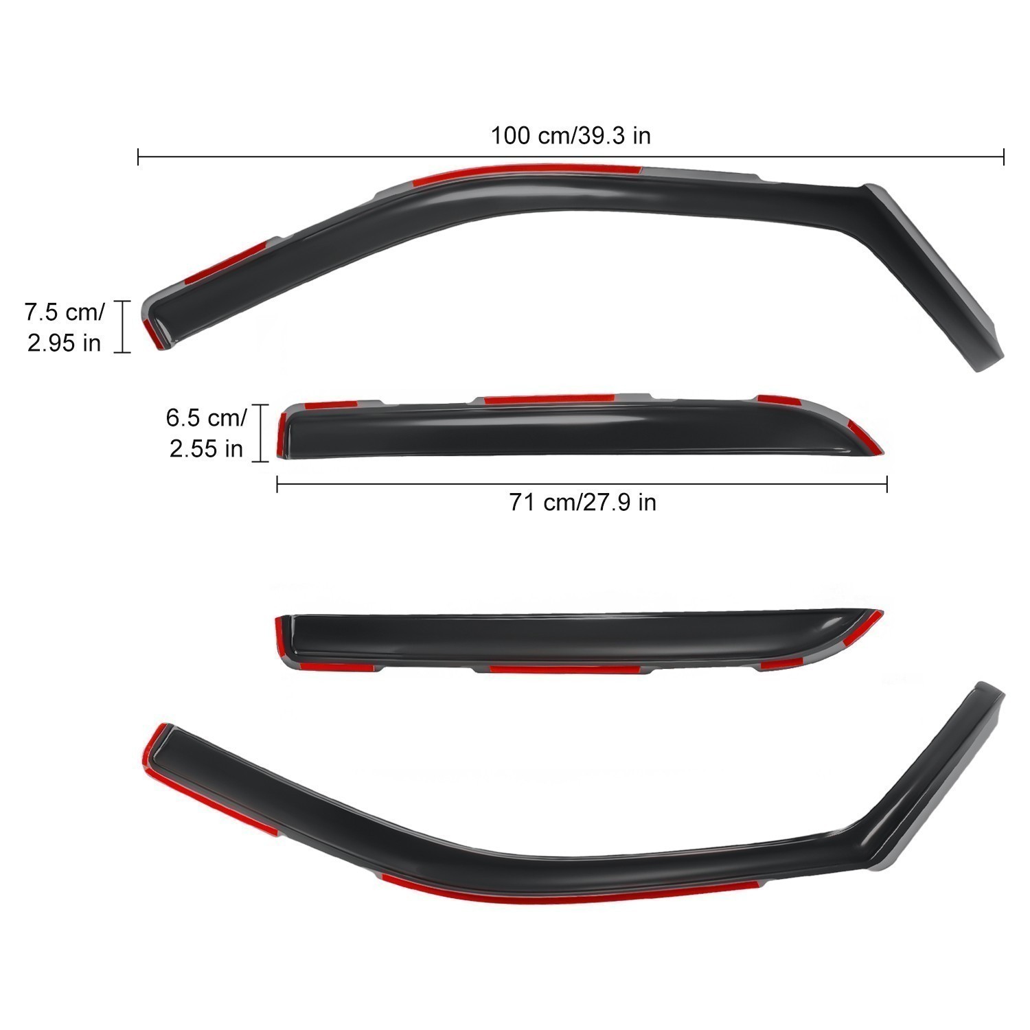 For 09-18 Ram 1500 2500 3500 Crew Cab In-Channel Window Visors Vent Rain Guards