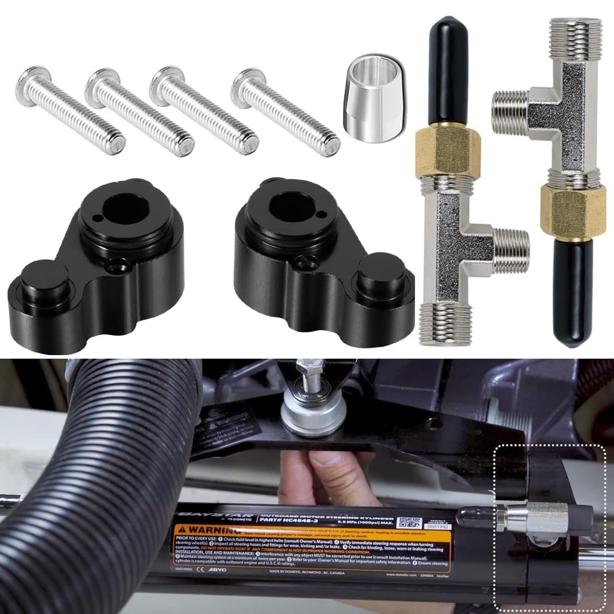 for Baystar HC4645H HC4648H HP4600 Cylinder Gland Kit & HF4202 Bleeder Tee Kit