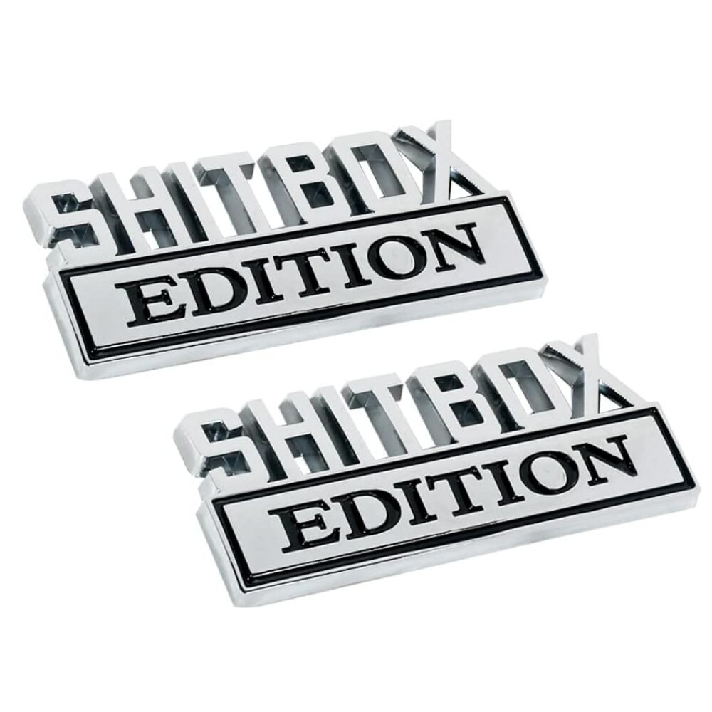 2* Big ShitBox Edition Emblem Badges for Trucks Side Fender Tailgate Funny Decal