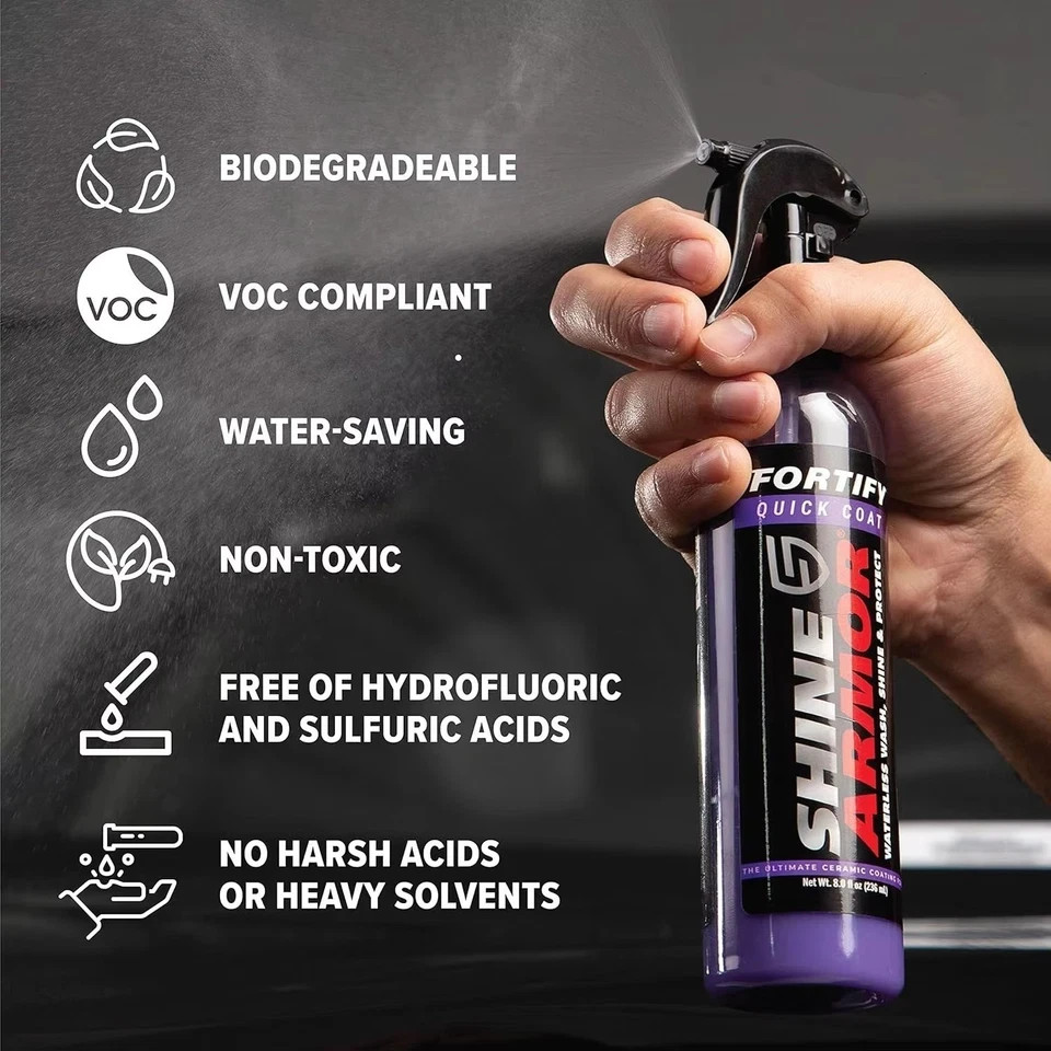 6 PACKS SHINE ARMOR Ceramic Coating Fortify Quick Coat Car Wax Polish Spray-16oz