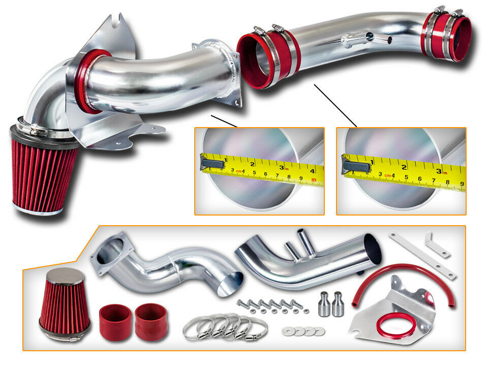 BCP RED 96-04 Ford Mustang 4.6L V8 Cold Air Intake Racing System + Filter