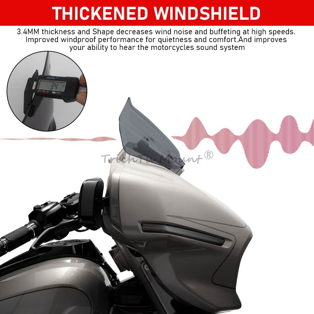 Smoke 10″ Windshield Windscreen For Harley CVO Street Glide FLHXSE FLHX 2024-up