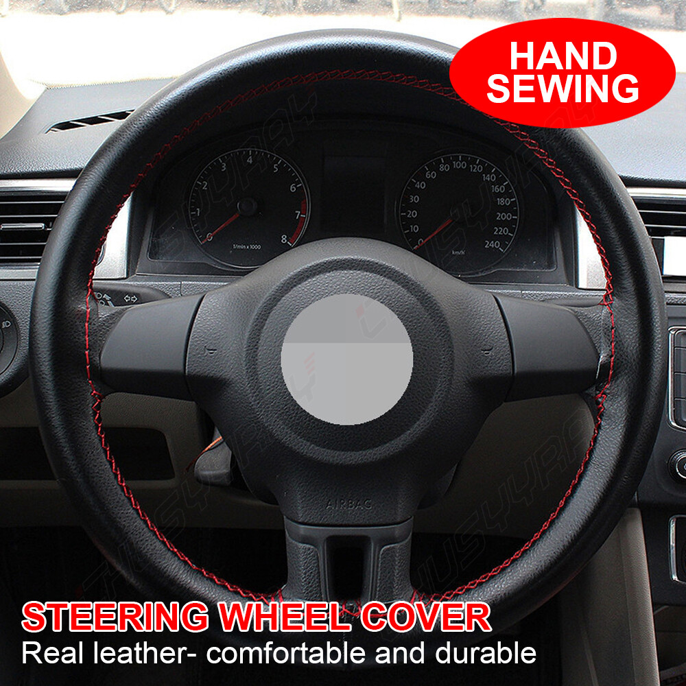 Upgrade 15″ Steering Wheel Cover Genuine Leather For 2016-18 Dodge RAM 1500 2500