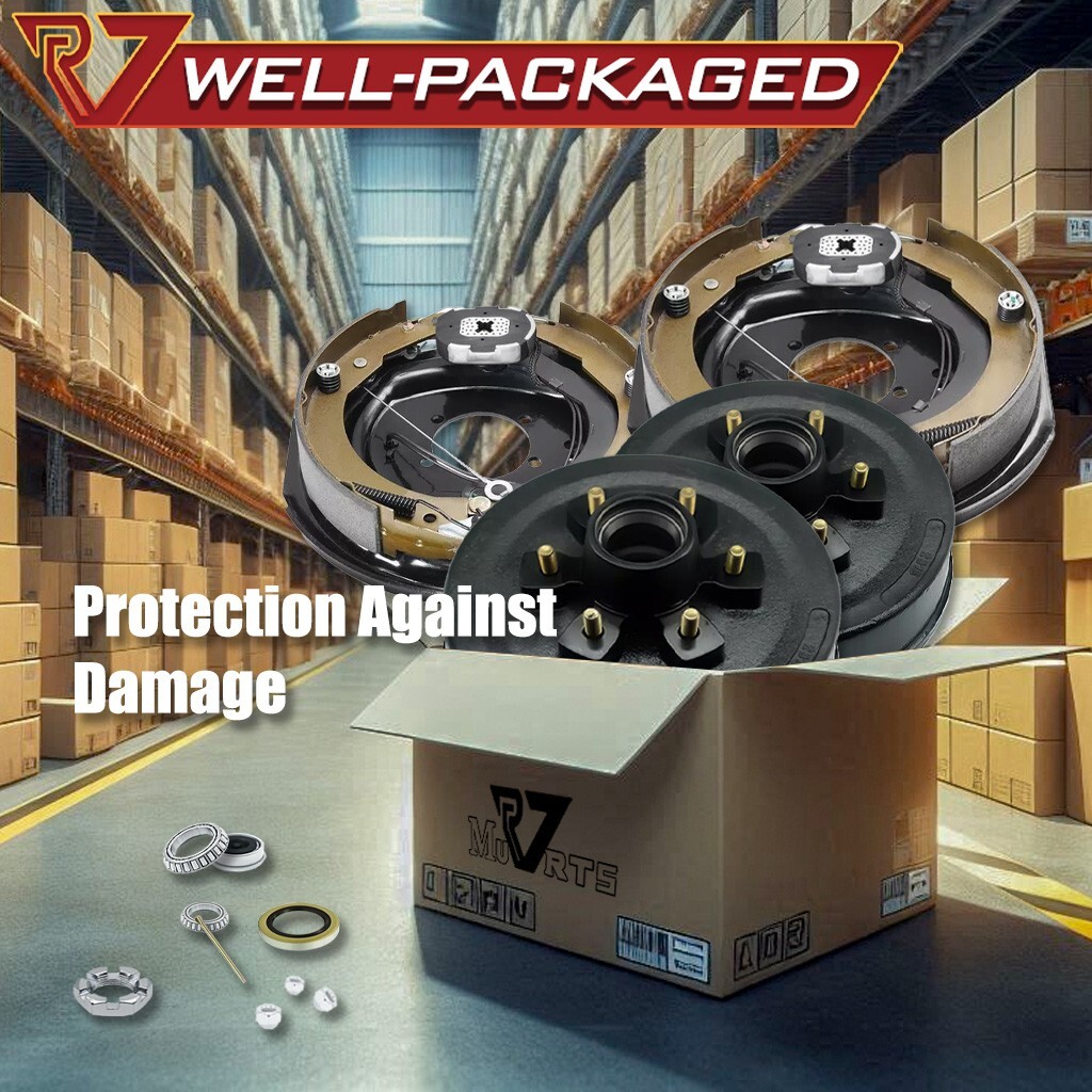 12″X2″ Electric Trailer Self-Adjusting Brake, 6 on 5.5″ Hub Drum Set 5.2-7k Axle
