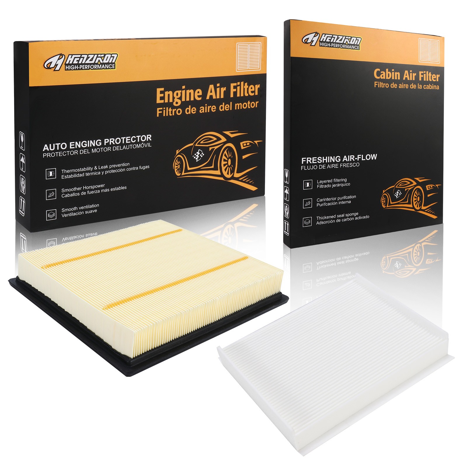 Combo Set Engine Air Filter and Cabin Air Filter Fits for FITd F-150 2015-2022