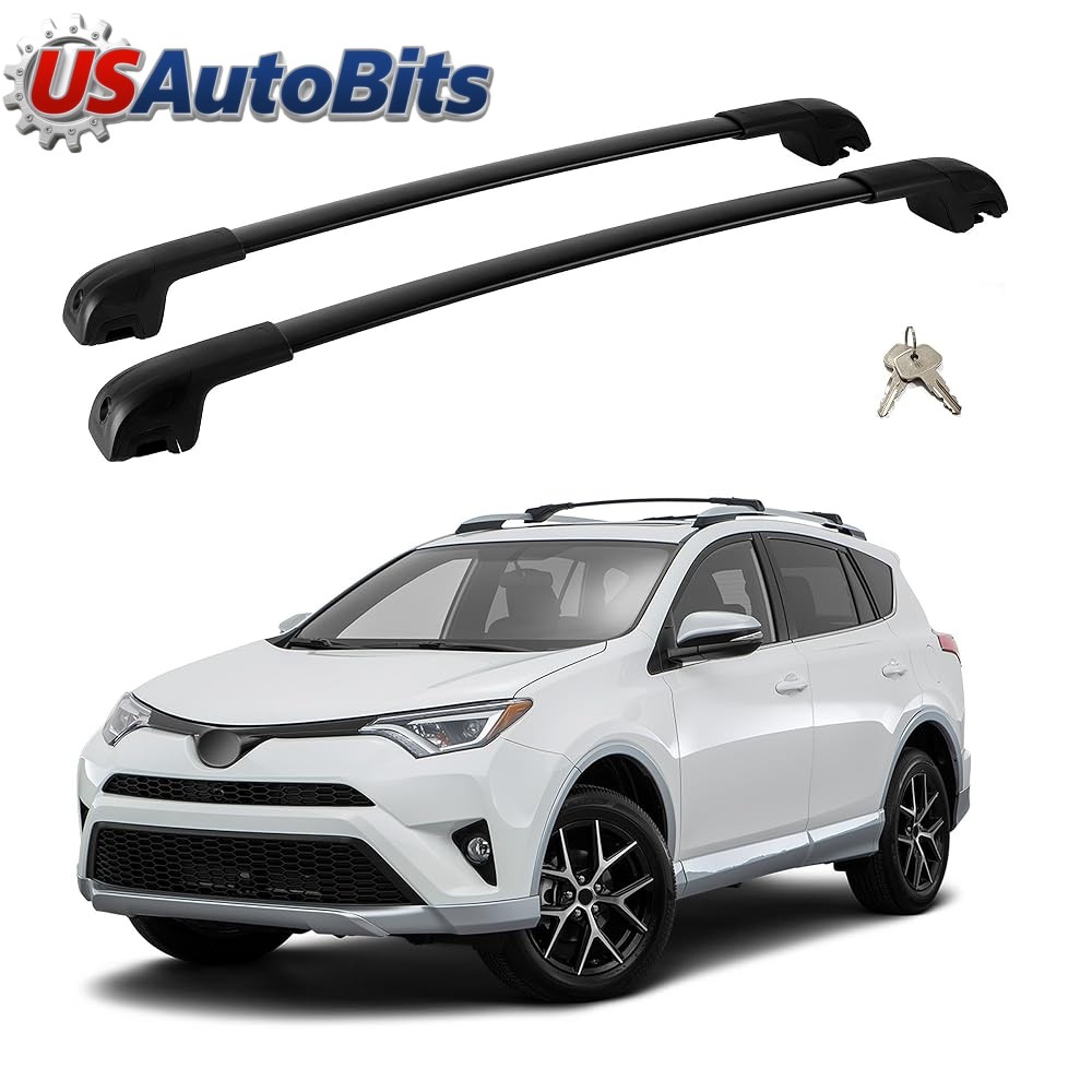300LBS Lockable Roof Rack Cross Bars Fits 2013-2018 Toyota RAV4 Aluminum Cargo