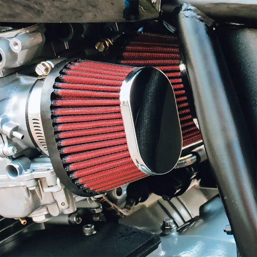 Universal Red 51mm 2inch Motorcycle Air Intake Filter Cleaner Pod Replacement