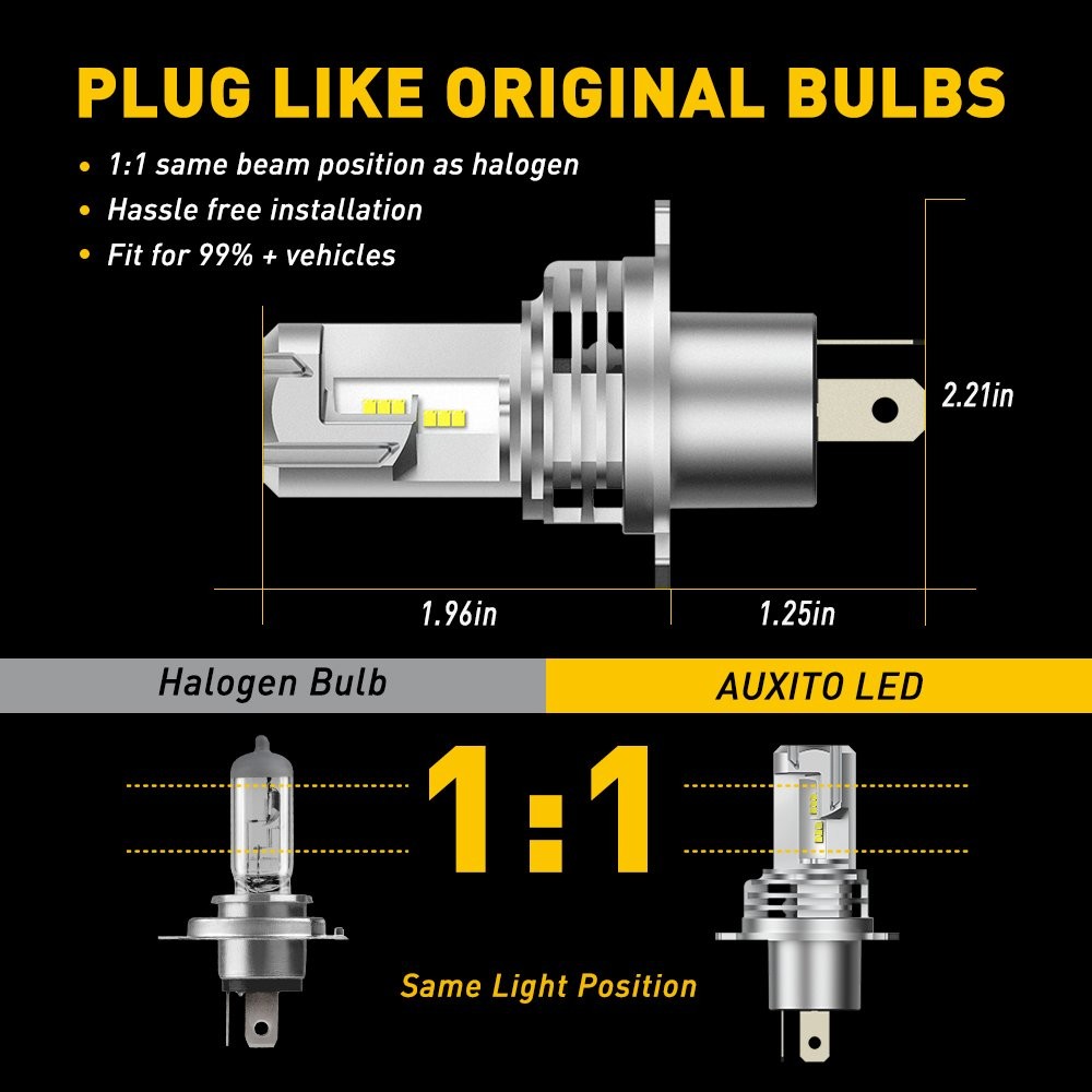 9003/H4 LED Headlight Bulbs Kit 24000LM High&Low Beam 6500K SP Bright White 2/4X