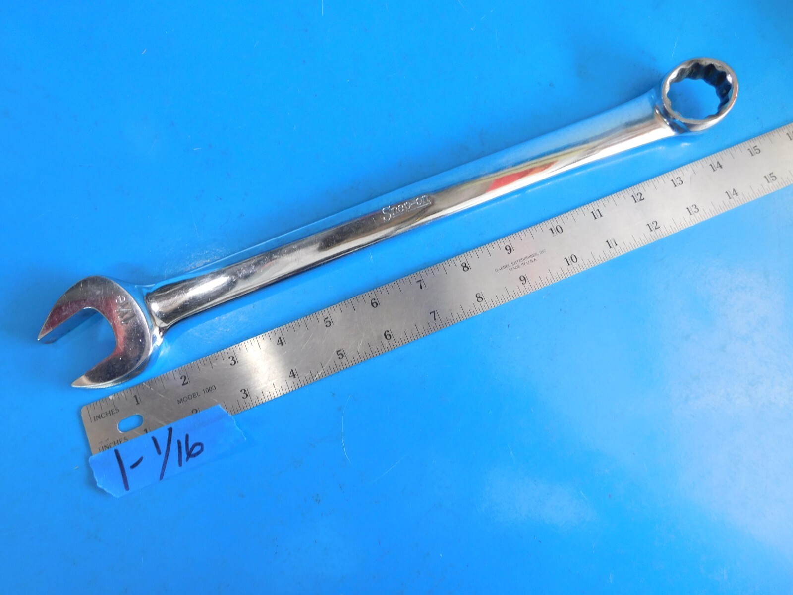 USED,SNAP ON TOOLS 1- 1/16 IN COMBO WRENCH,PART #OEX34