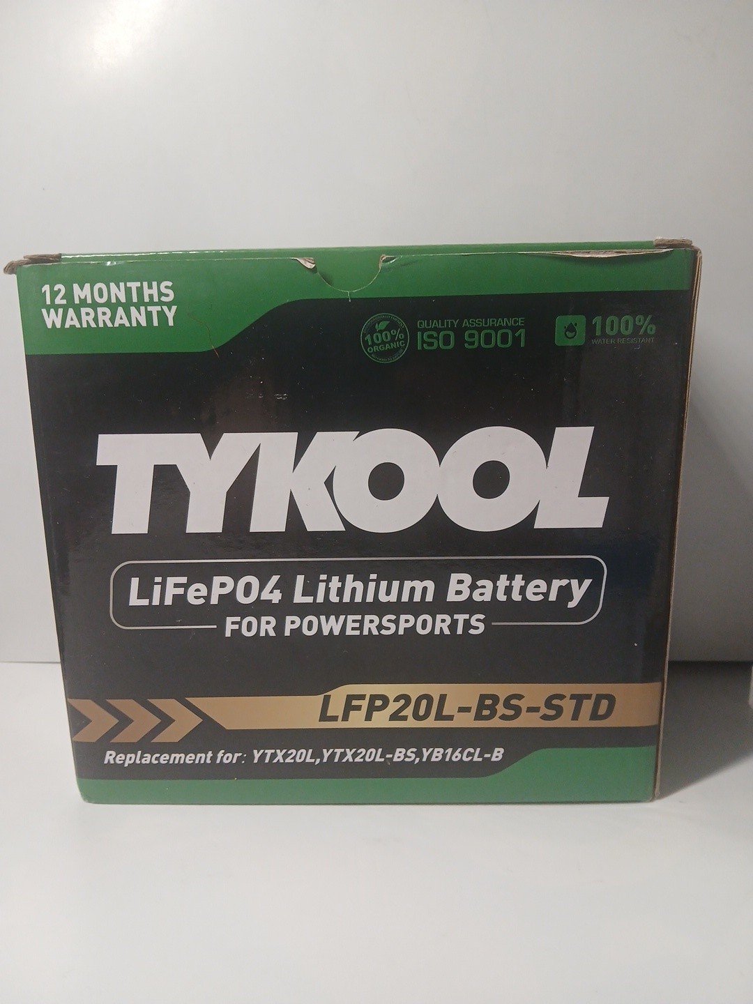 Tykool – YTX20L-BS-STD Lithium LiFePO4 Motorcycle Battery 12v, 480CCA