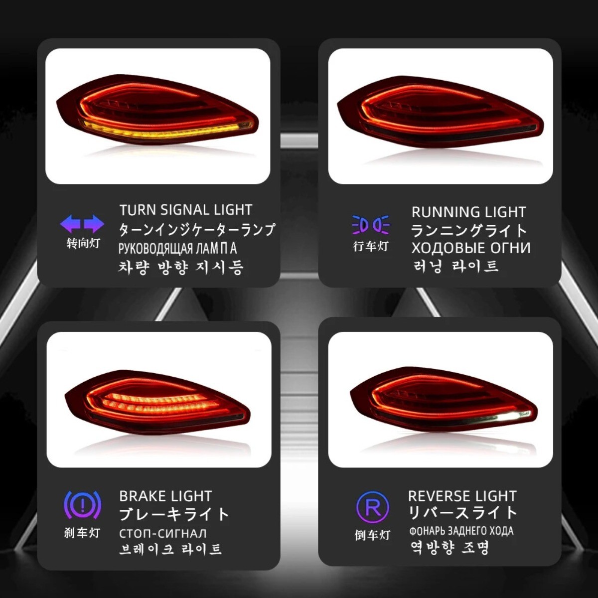 Replacement For Porsche Panamera 970 2014-2016 red LED Tail Light Pair New