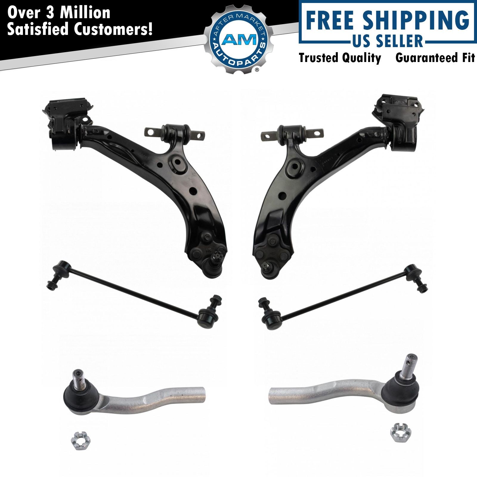Front Control Arm Ball Joint Tie Rod Sway Link Steering Suspension Kit Set 6pc