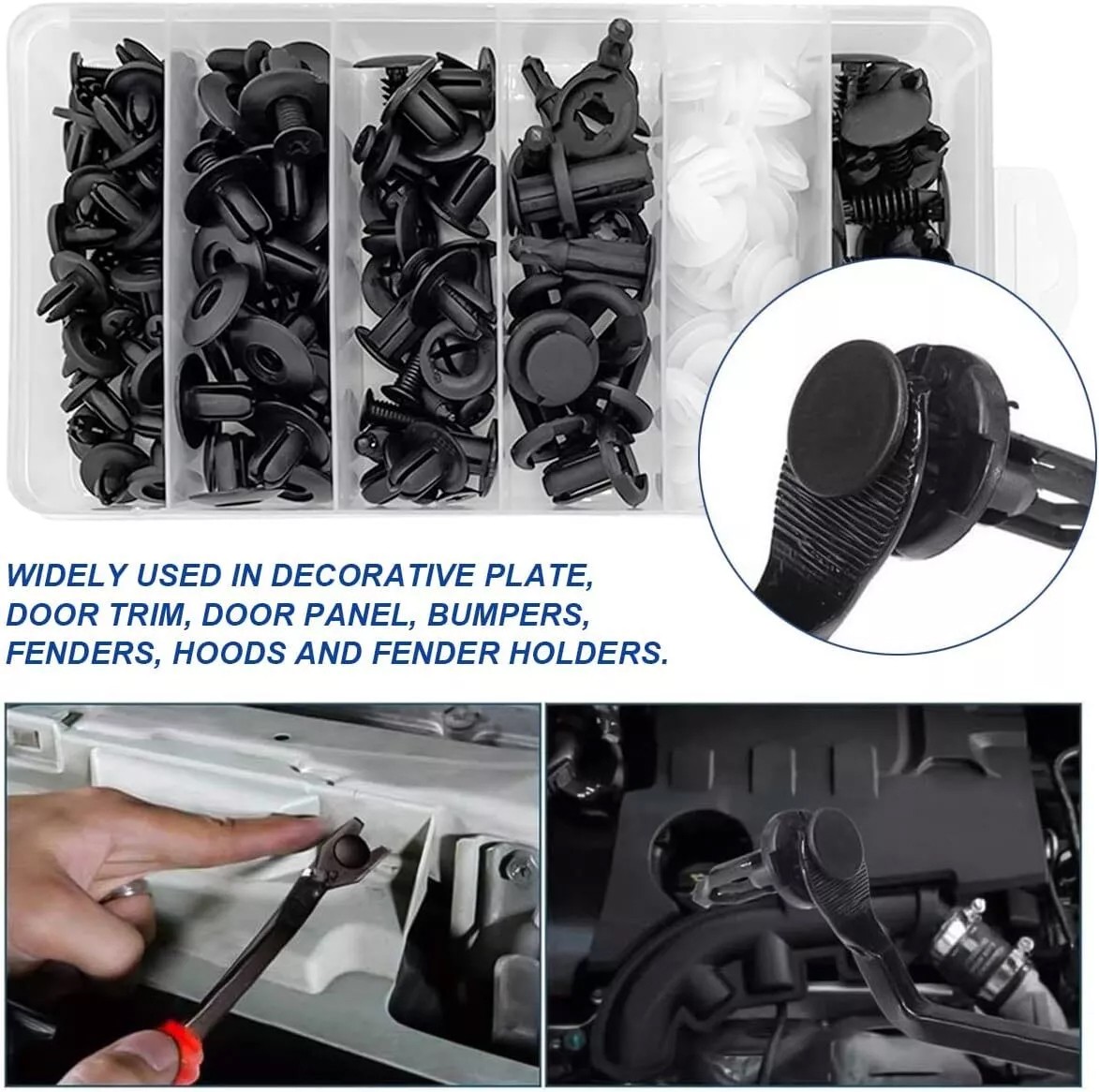 Fastener Clips Trunk Screw Rivets Set 100pcs Car Bumper Fender for Auto Plastic*