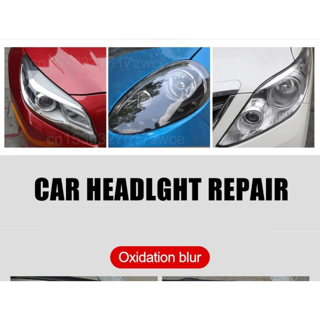 Car Headlight Restoration Set Fluid Repair Kit Plastic Light Polish Cleaner Fast