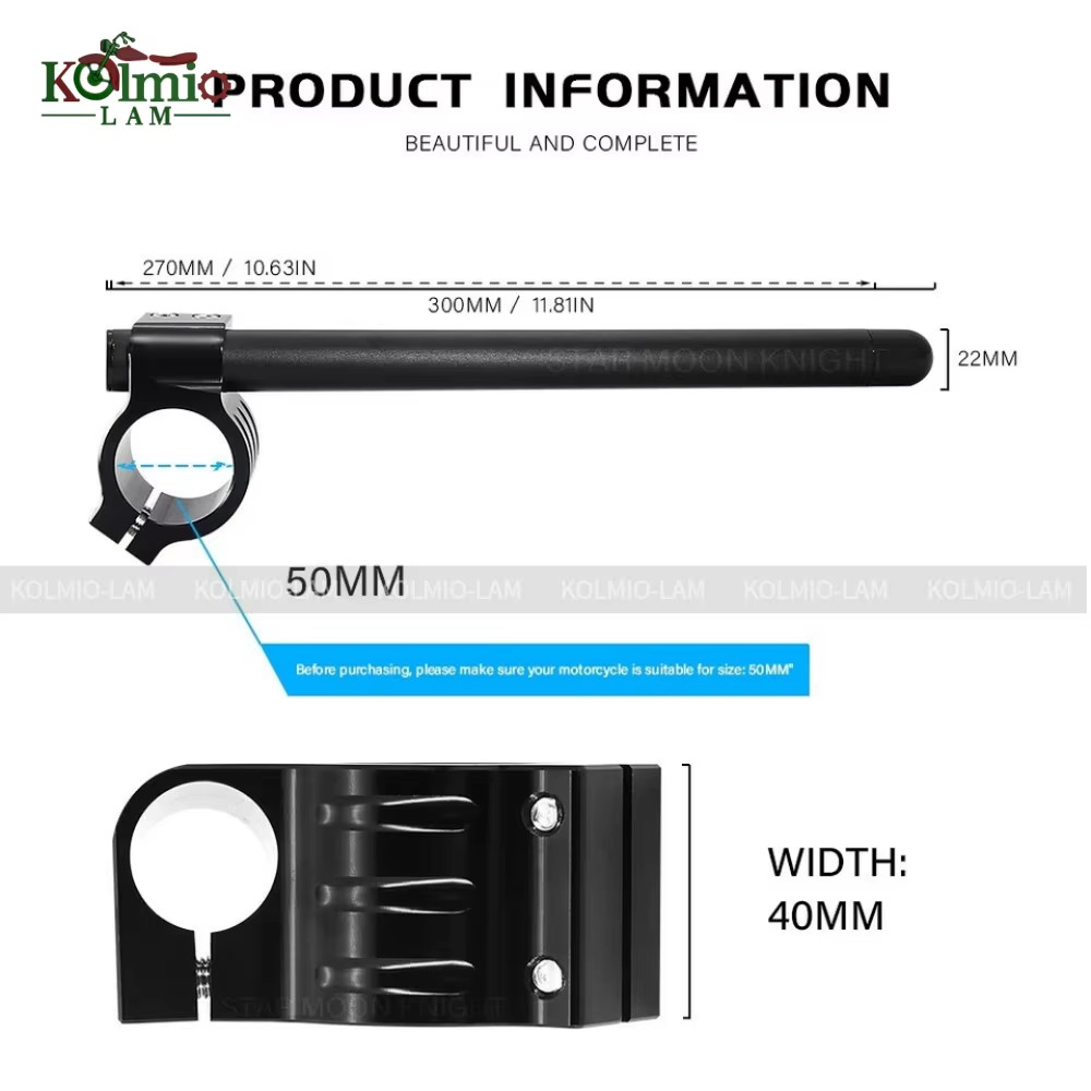 Black Adjustable Clip-On Fork Tube Handlebar Fitfor Yamaha YZF-R7 2022-2026 2023