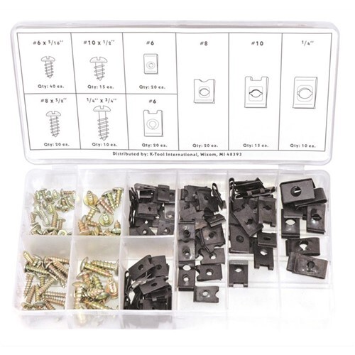 170-Piece U-Clip and Screw Assortment Kit KTI00084 Brand New!