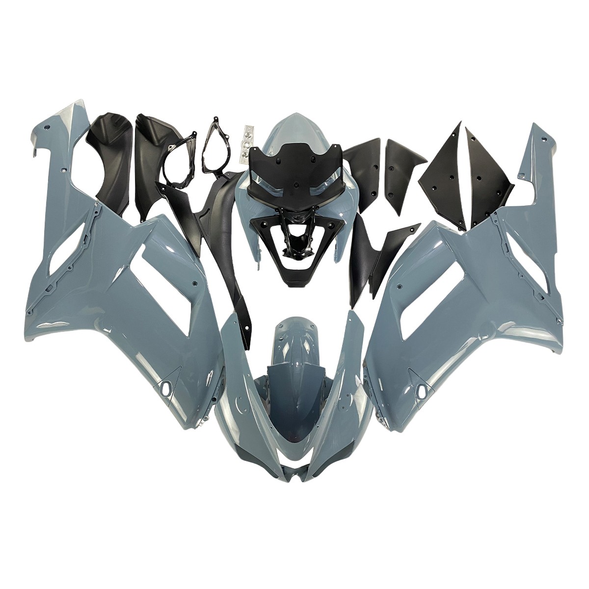 Bodywork Fairing Kit for Kawasaki ZX6R 2007 2008 ABS Full Fairings Cement Gray