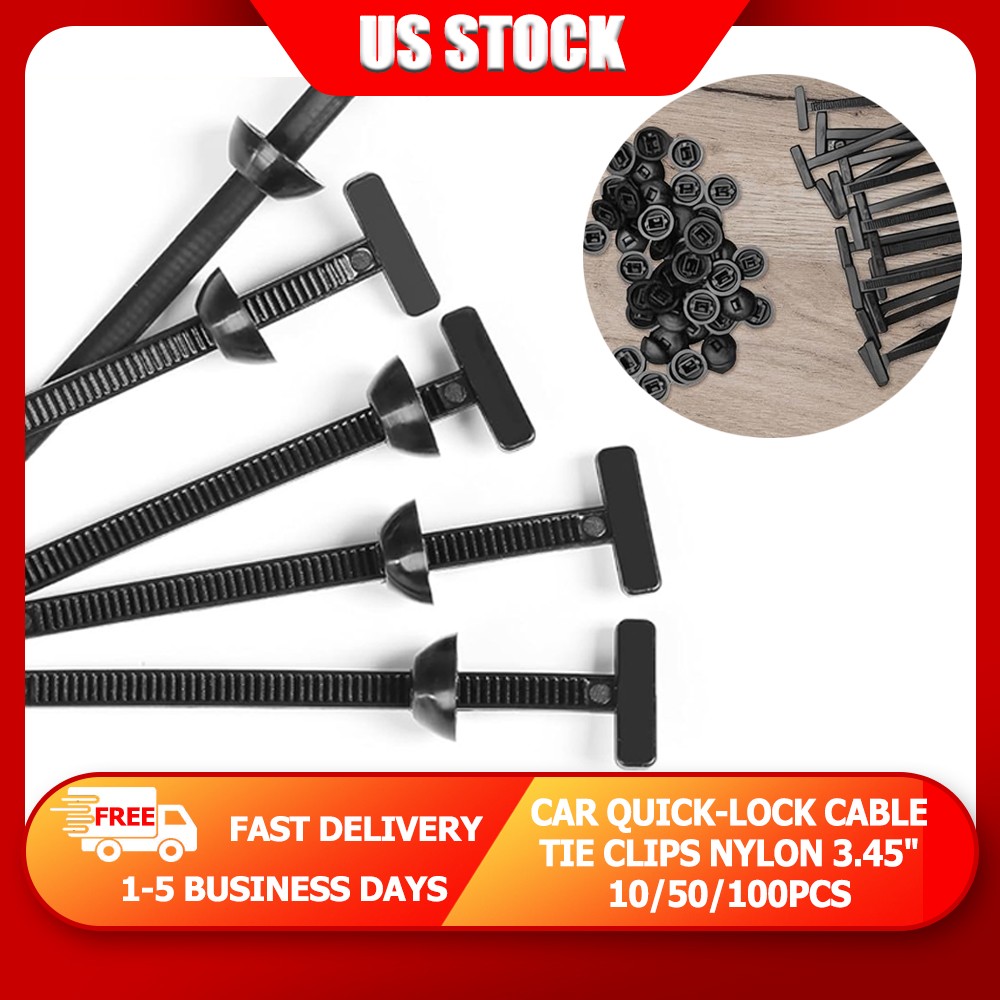 Universal Self-Locking Cable Tie Buckle Heavy Duty Nylon Zip Holder 10/50/100pcs