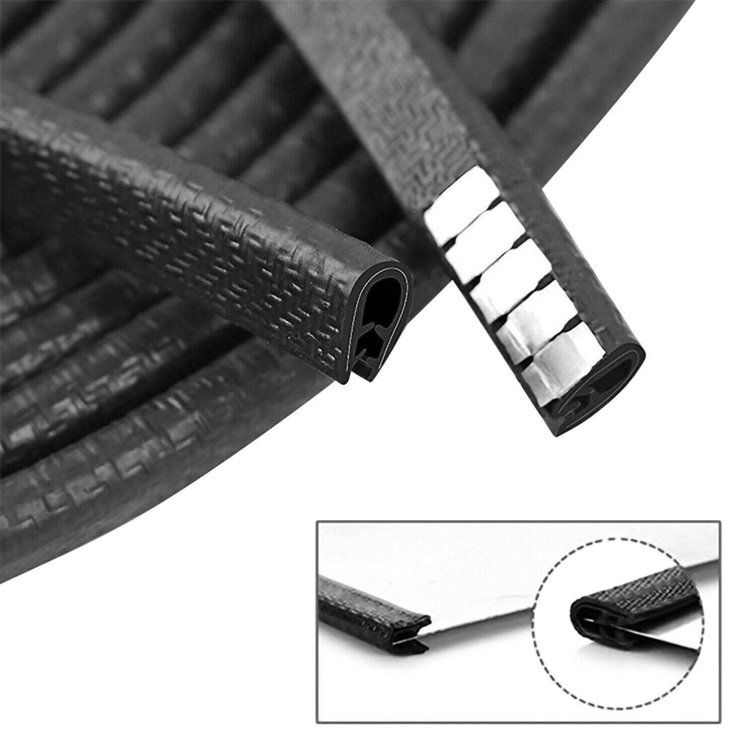 20ft U-Shape Car Door Edge Guard Molding Trim Rubber Edge Strip Seal Protector