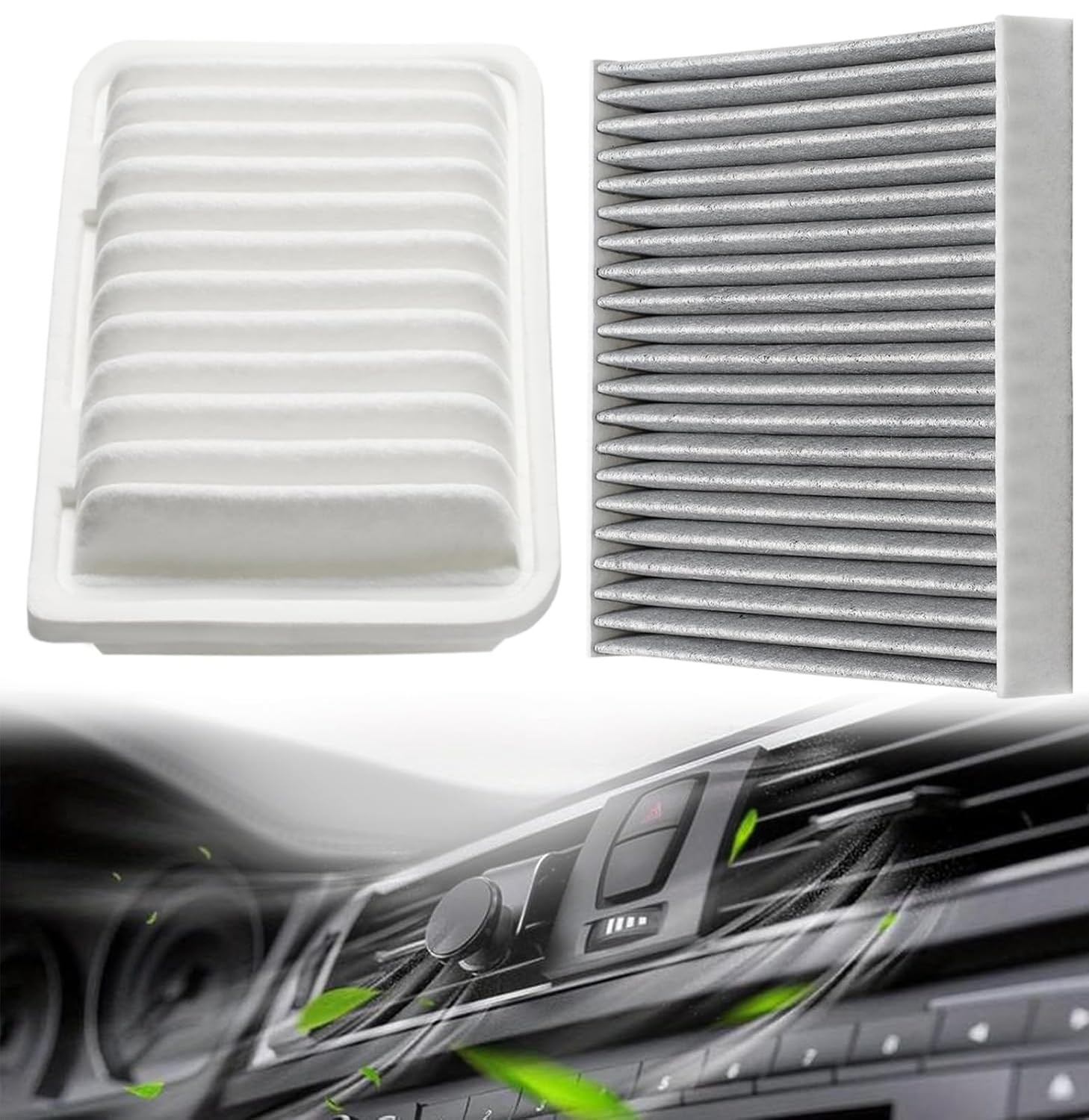 Engine & CARBONIZED Cabin Air Filter For CAMRY VENZA 4cyl 07-17 A5649 C35667