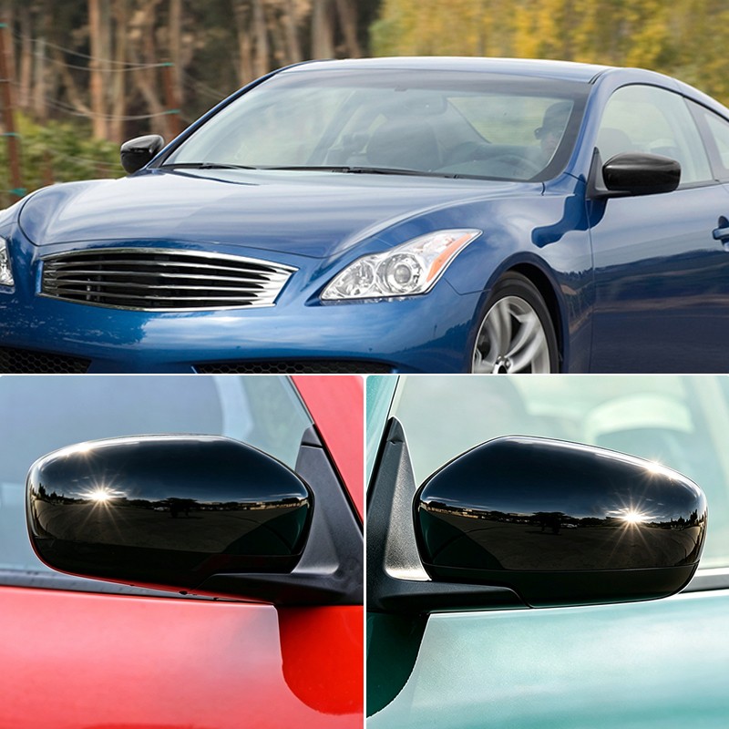 For Infiniti G25 G37 2009-2013 Side Door Wing Mirror Cover Caps Gloss Black US