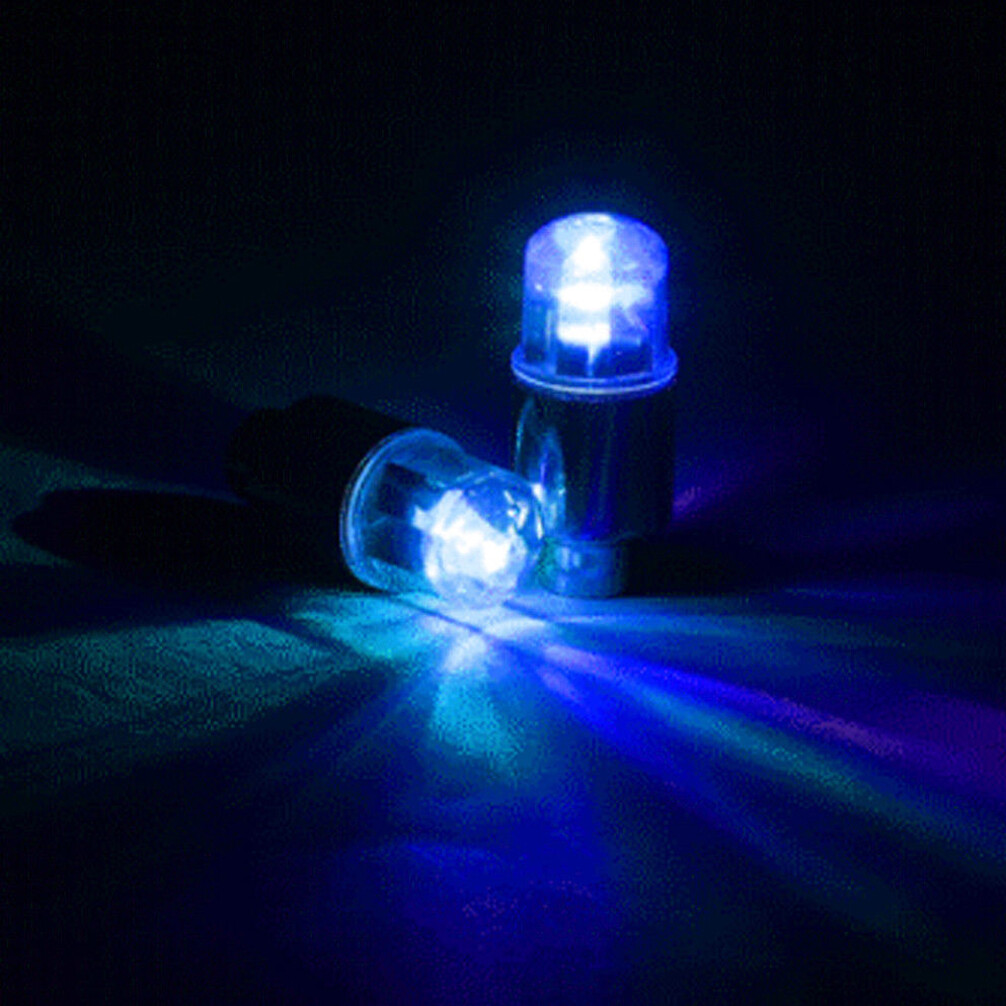 4x Car Tire Air Valve Stem Blue LED Light Caps Cover Auto Exterior Accessories