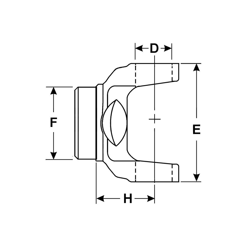 3-28-547 Tube Weld Yoke 1480 Series – Fits 3.500″ x .083″-W Driveshaft