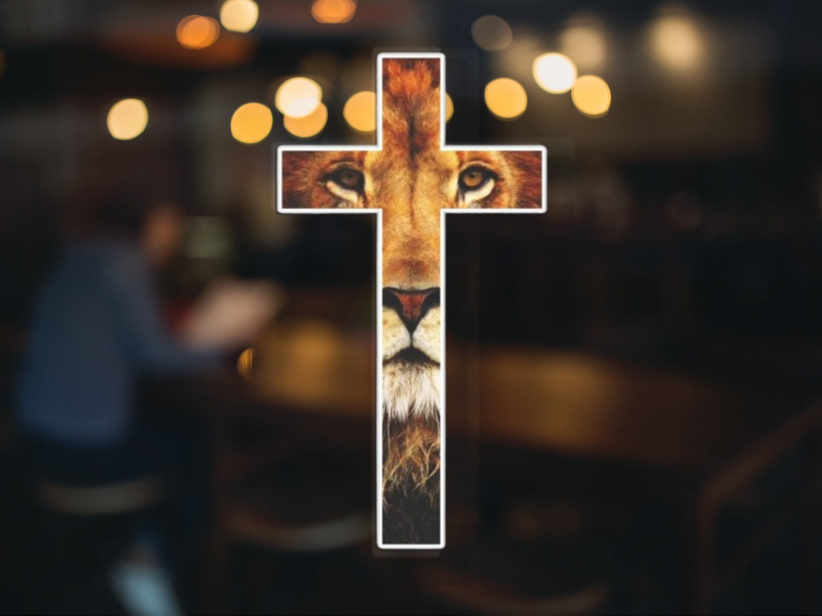 Christian Cross Lion Vinyl Decal Sticker | For Cars Trucks Vans Walls Laptops