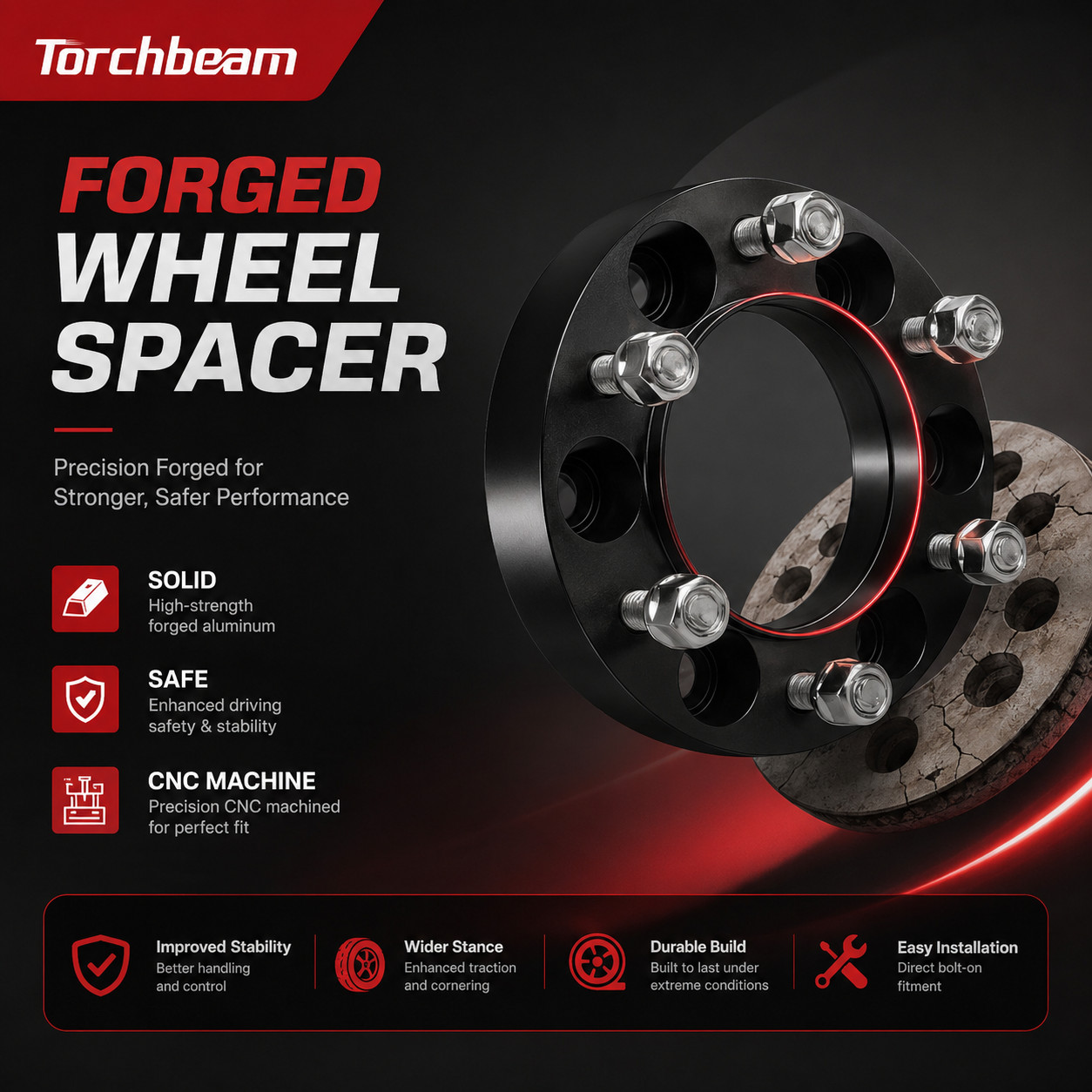 2PC 2 Inch Wheel Spacers Fit For Chevy Corvette/Blazer/S10 5×4.75 M12x1.5 87.1mm