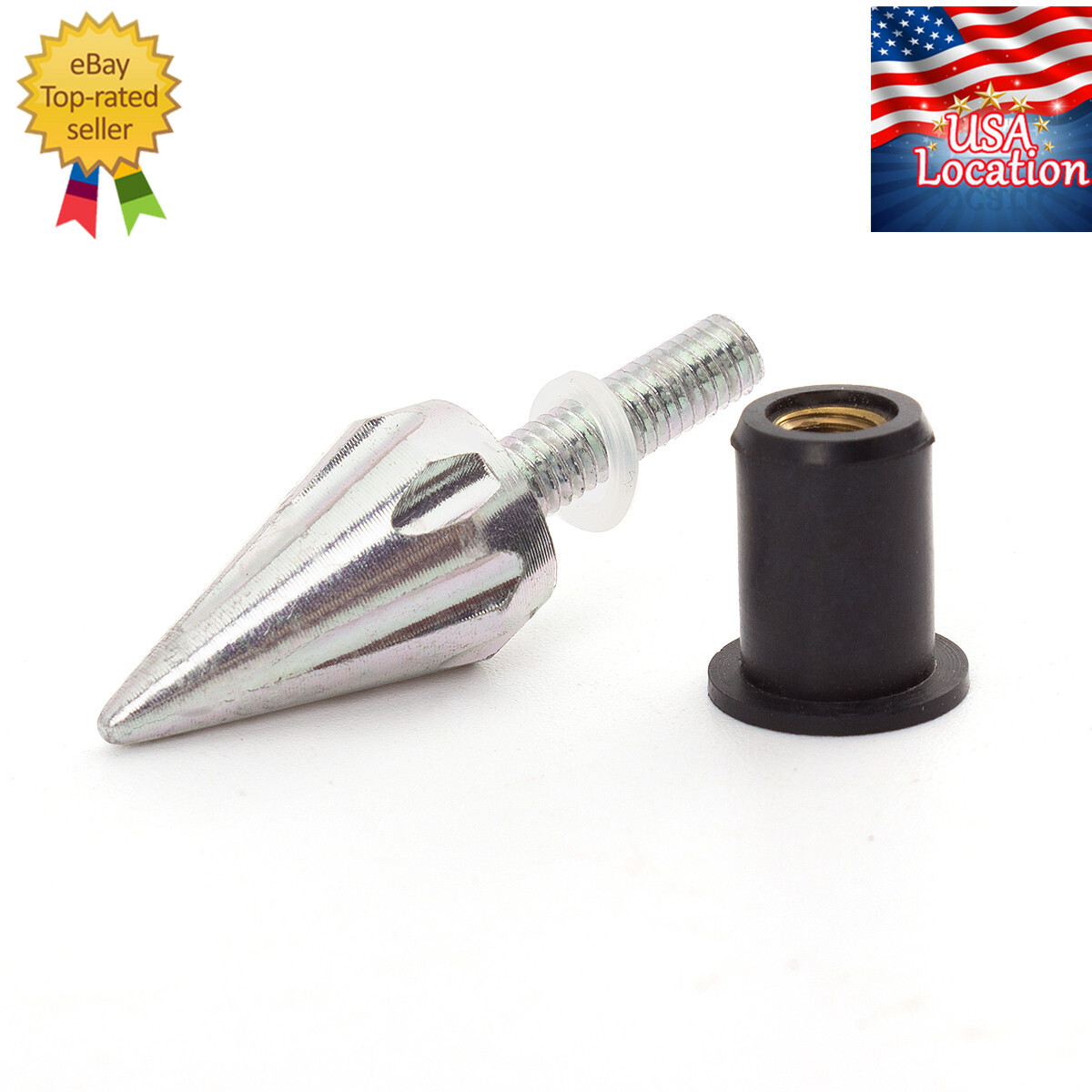 Silver 10Pcs Windscreen Windshield Screw Spike Bolt Screw Kit M5 Nuts CNC 5mm