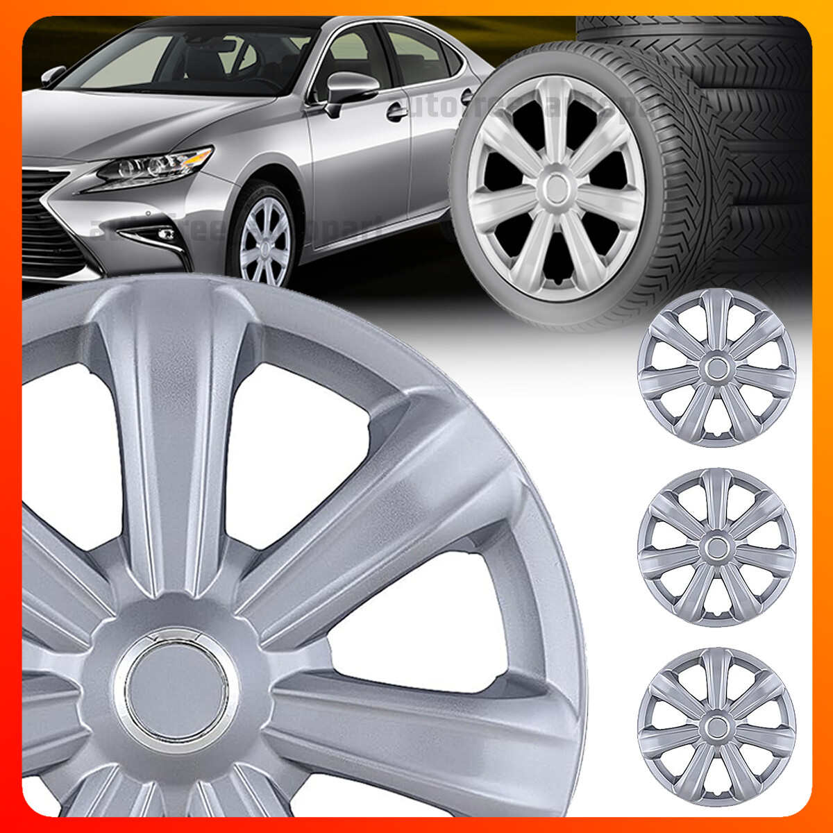 15″ Set of 4 Wheel Covers Rim Snap On Full Hub Caps fit R15 for Toyota Truck SUV