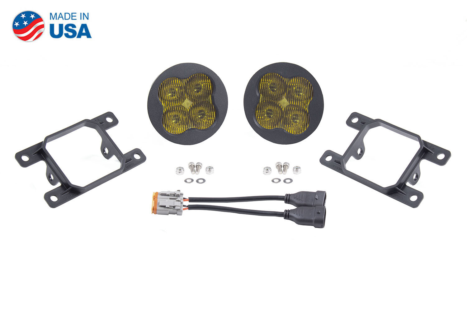 SS3 LED SAE/DOT Type A Fog Light Kit Sport Fog Optic Yellow Diode Dynamics