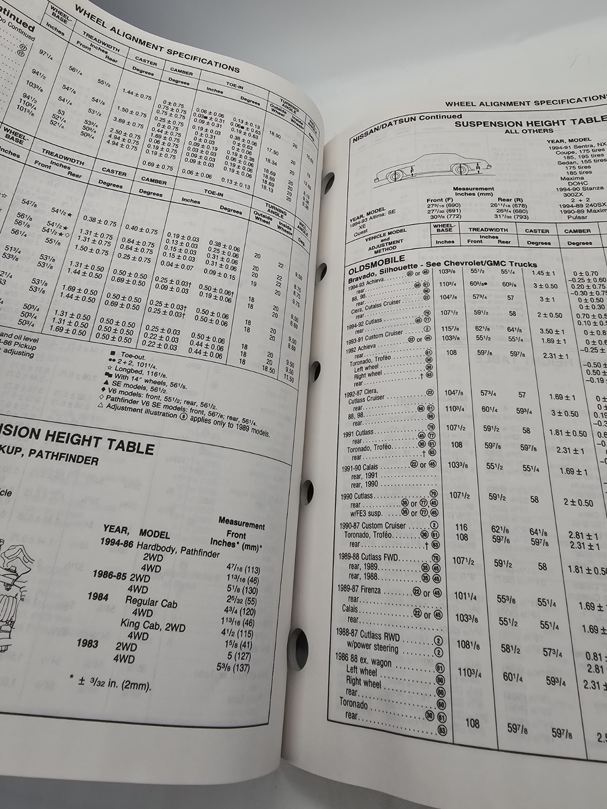 1994 TRW Alignment & Chassis Height Specifications Manual Catalog X-4016